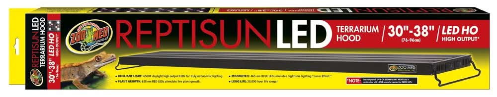 Zoo Med ReptiSun LED Terrarium Hood Black 30 in - 38 in