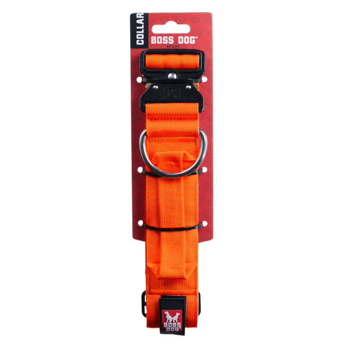 Boss Dog Tactical Adjustable Dog Collar Hunter Orange MD 15-18in