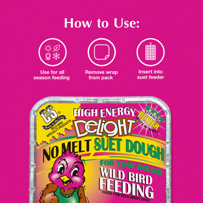 C&S High Energy Suet Dough, No Melt Delight, Value 8 Pack, 8 Count