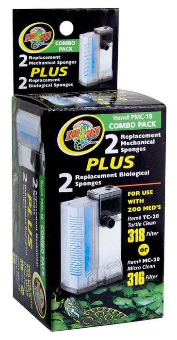 Zoo Med Replacement Sponge Combo for Turtle Clean 318 or Micro Clean 316 Filters 4 Count - Image 2