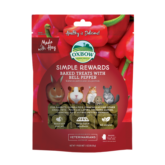 Oxbow Animal Health Simple Rewards Baked Small Animal Treats w/Bell Pepper 3oz