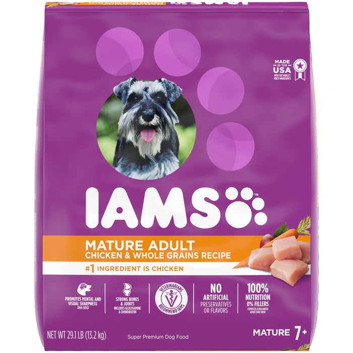 IAMS Mature Adult Senior Dry Dog Food Real Chicken 29.1lb
