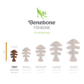 Benebone Puppy 2-Pack Fishbone Dog Chew Toy Salmon XS|40PK