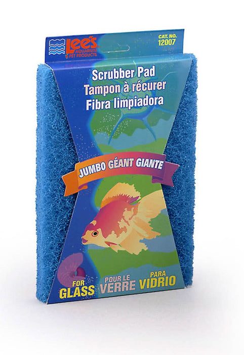Lee's Aquarium & Pet Products Scrubber Pad for Glass Aquariums Blue 6 in x 9 in Jumbo