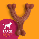 Nylabone Strong Chew Wishbone Dog Chew Toy Made with Real Bacon Large (1 Count)
