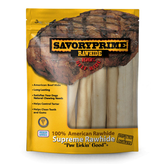 Savory Prime Supreme Rawhide Retriever Roll Natural 10 in 8 pk