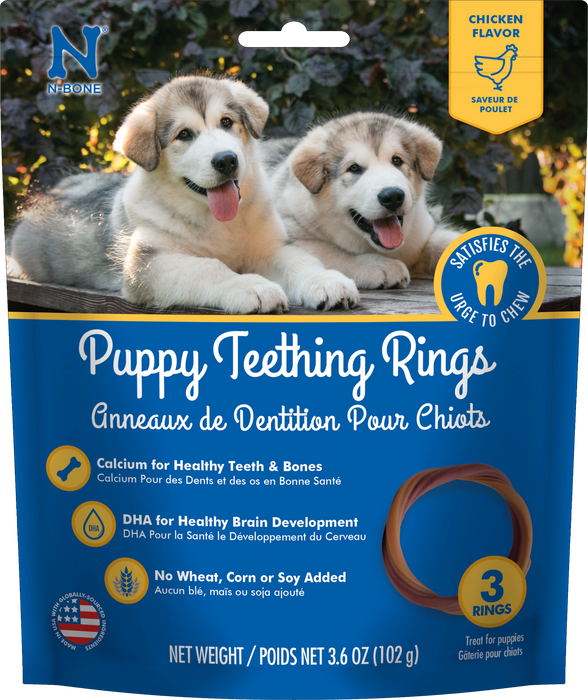 N-Bone Puppy Teething Rings Chicken 3.6 oz 3 pk