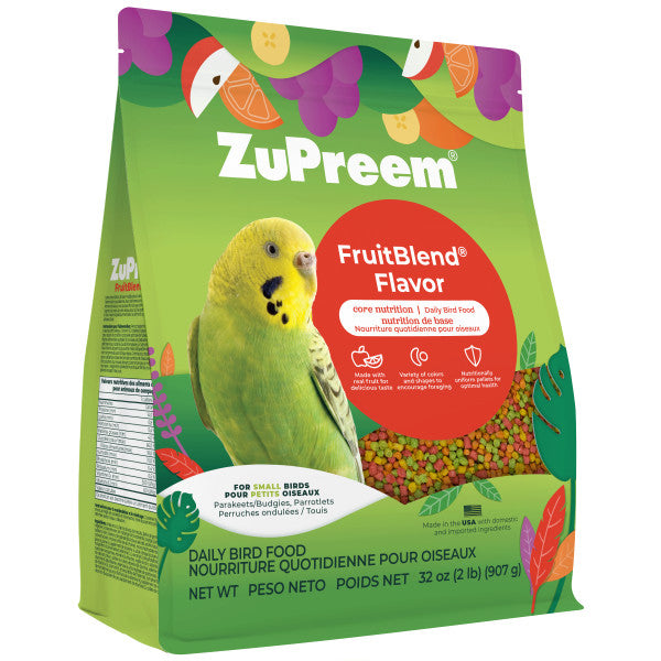 ZuPreem FruitBlend Bird Food Small Birds - Parakeets (Budgies), Parrotlets 2lb