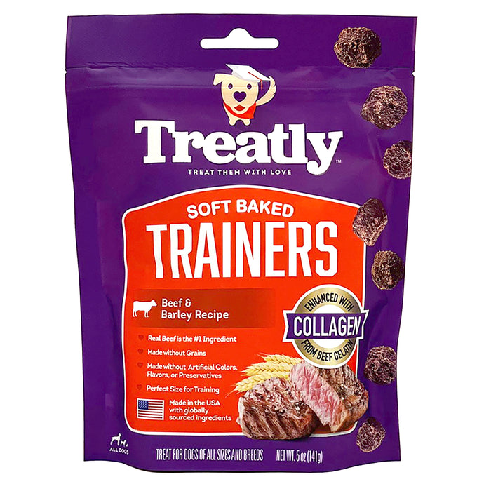 Treatly Soft Baked Trainers Dog Treats Beef & Barley 5oz