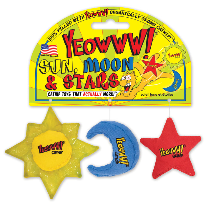 Yeowww! Sun, Moon, & Stars Catnip Cat Toys 3pk