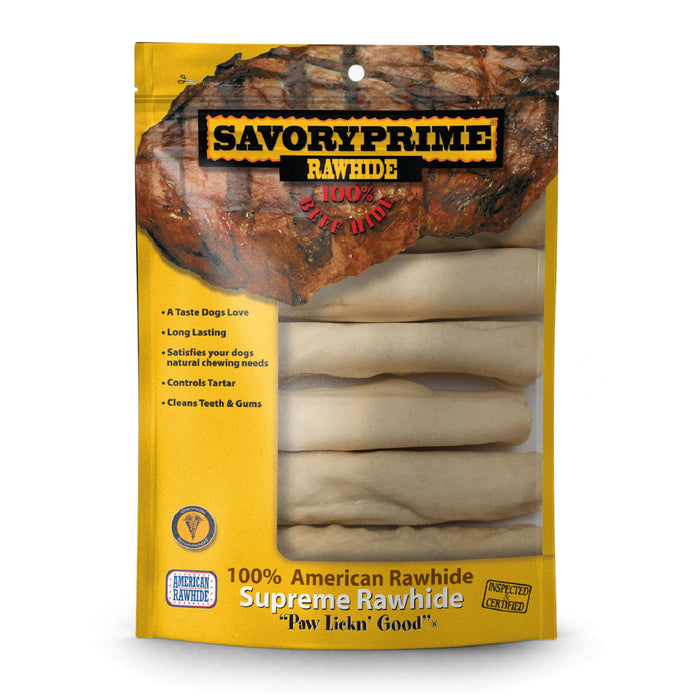 Savory Prime Supreme Rawhide Retriever Roll Natural 6 in 6 pk