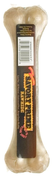 Savory Prime Pressed Rawhide Bones Bulk Natural 8.5 in