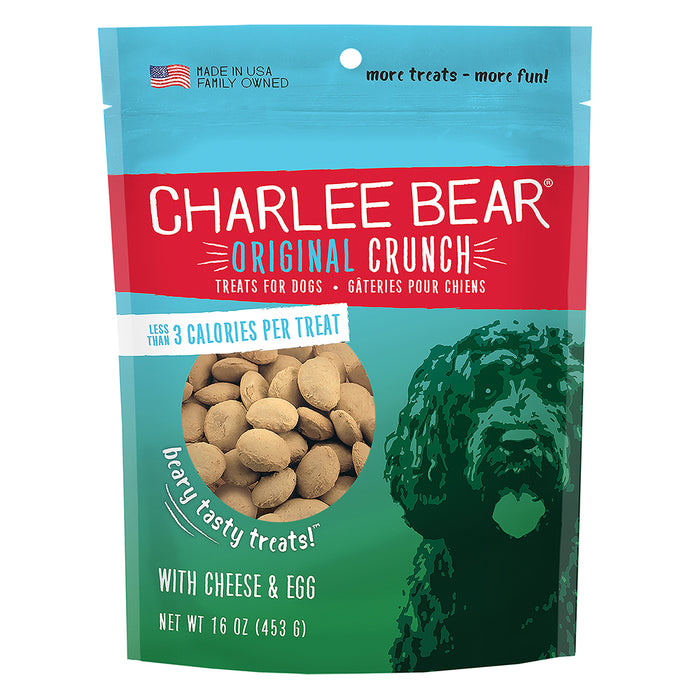 Charlee Bear Original Crunch Dog Treats Cheese & Egg 16oz - Image 2