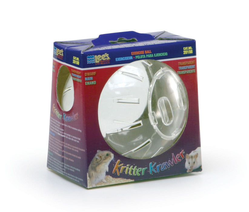 Lee's Aquarium & Pet Products Kritter Krawler Clear View-Thru Running Ball Clear Dwarf
