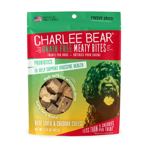 Charlee Bear Meaty Bites Dog Treats Beef & Cheddar Cheese 2.5oz - Image 2