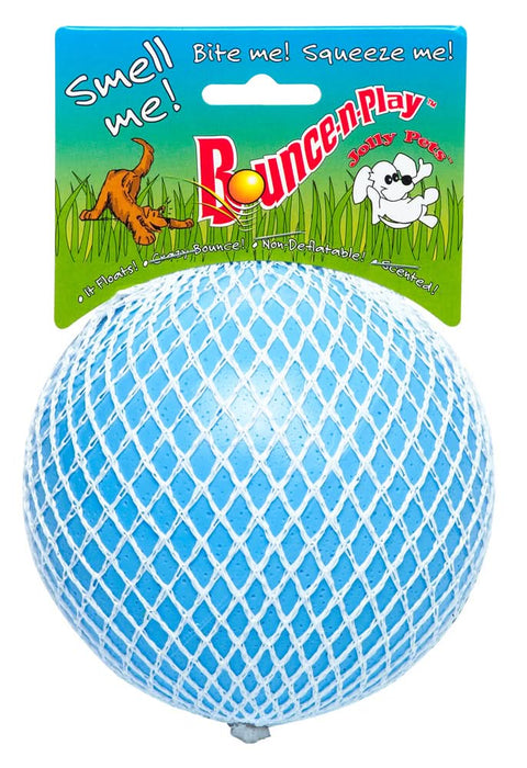Jolly Pet Bounce-n-Play Ball Scented Dog Toy Blueberry 6in MD