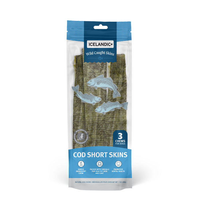 Icelandic+ Cod Skin Strips Dog Treats Short 8-10in 3pk - Image 2