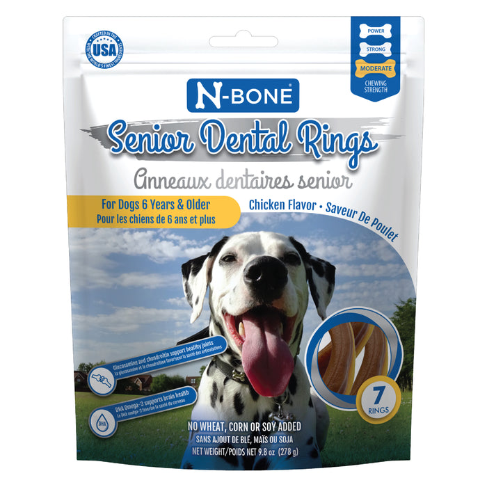 N-Bone Dental Rings for Senior Dogs 6+ Chicken 9.8 oz|7 pk