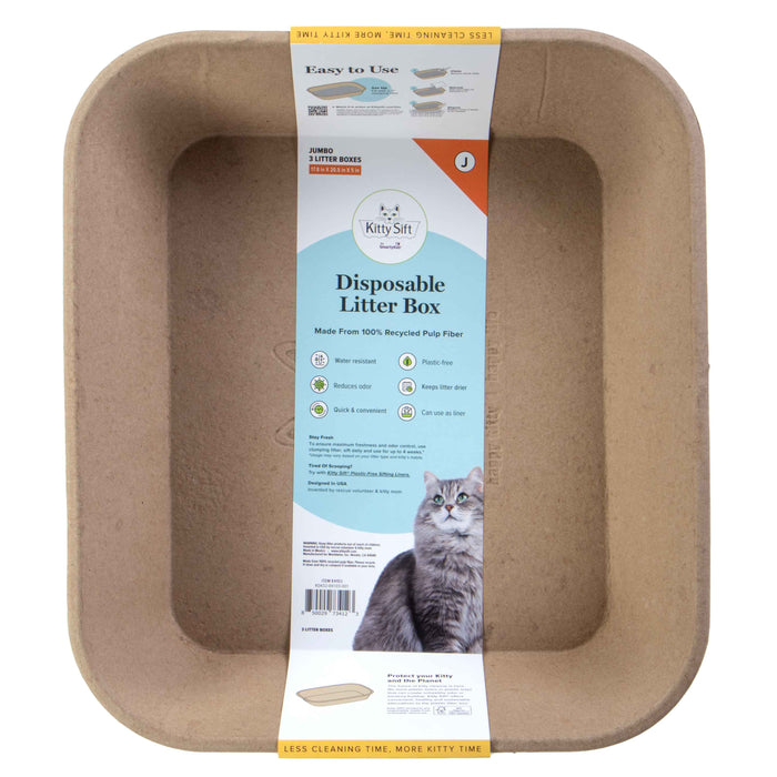 SmartyKat Kitty Sift Disposable Cat Litter Box 3pk Jumbo