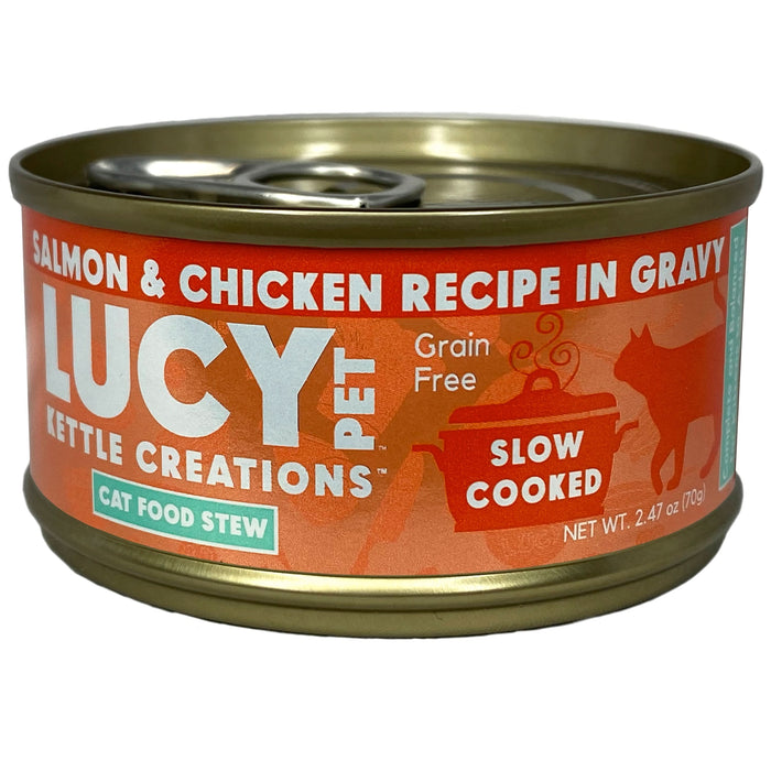 Lucy Pet Products Kettle Creations Adult Wet Cat Food Chicken & Salmon 2.75oz (Pack of 12)