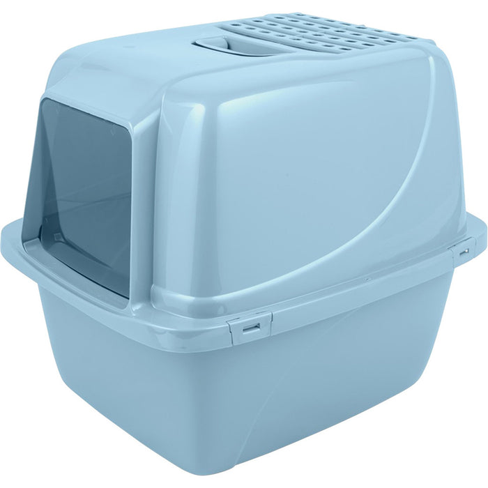 Van Ness Plastics Enclosed Sifting Cat Litter Box Blue Extra-Giant