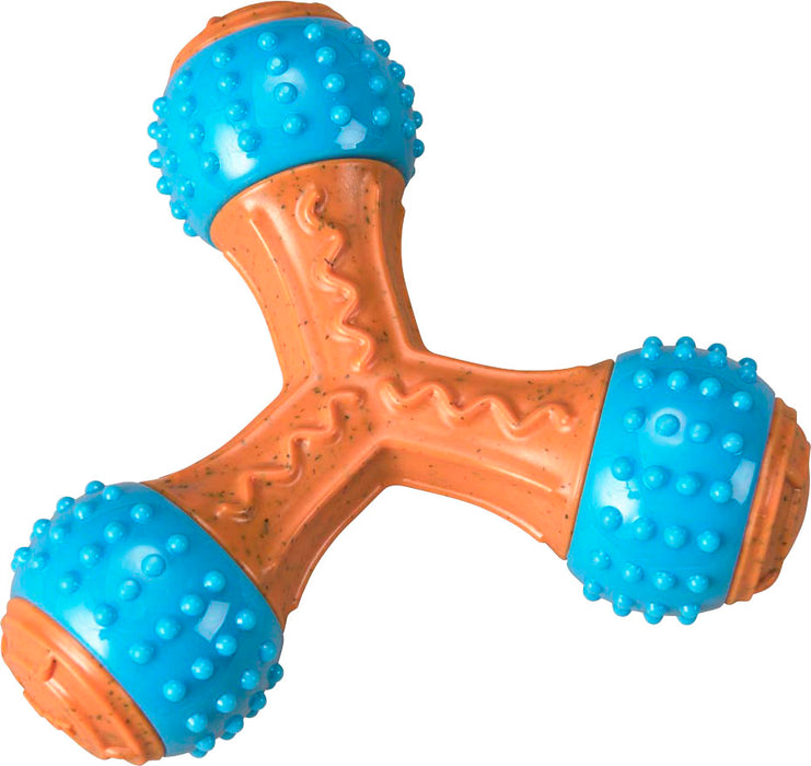 Ethical Pet Bam-Bone Plus Giggler Tripod Dog Chew Toy, Peanut Butter, 6 inches
