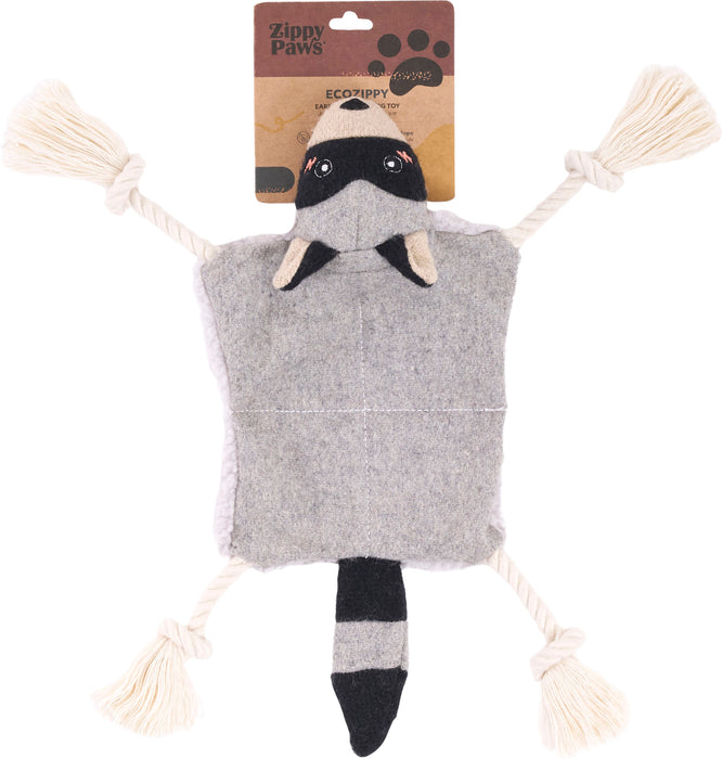 ZippyPaws Eco Knotty Crawler-Raccoon Squeaky Dog Toy