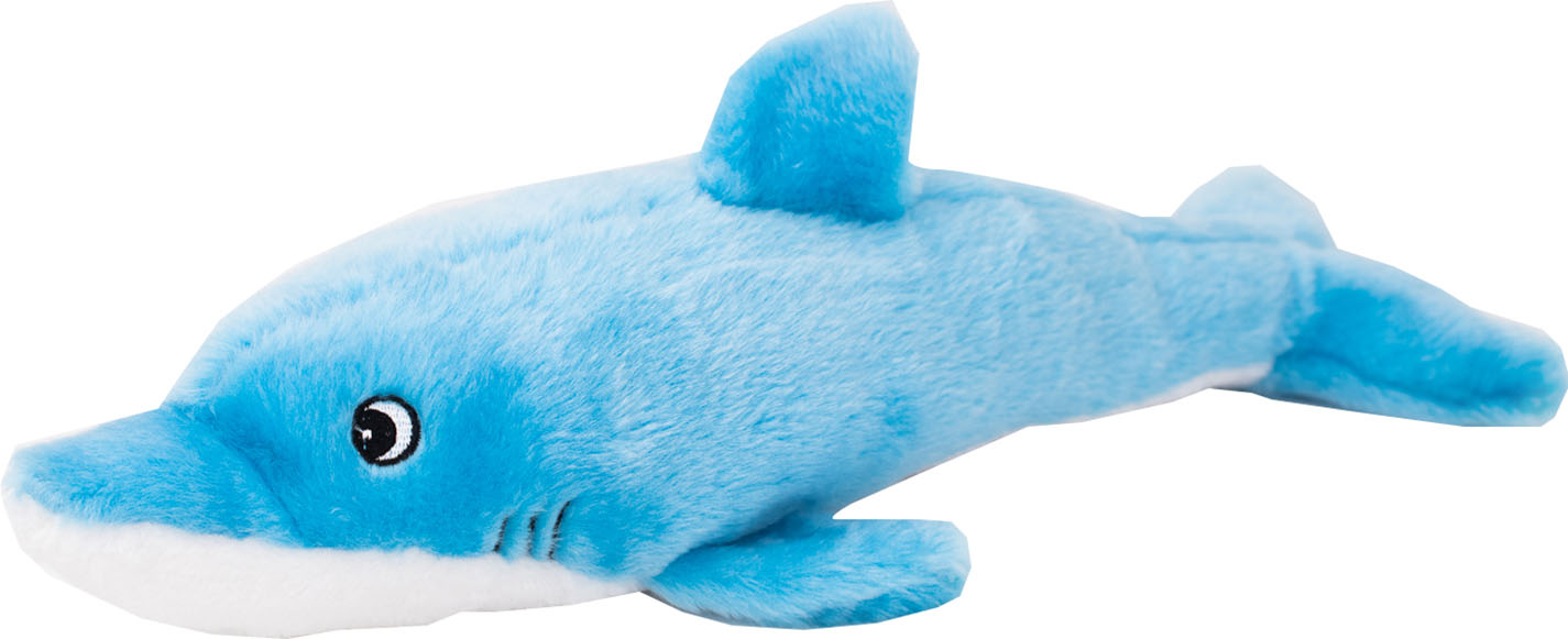 ZippyPaws Jigglerz Dolphin Squeaky Plush Dog Toy, Gray (Large)