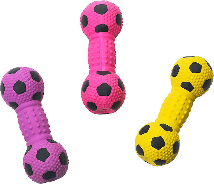 Spot Stuffed Latex Soccer Ball Dumbbell Dog Toy, Assorted, 6 inches