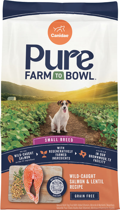Canidae Pure Farm to Bowl Wild-Caught Salmon & Lentil Small Breed Dry Dog Food, 10 lb