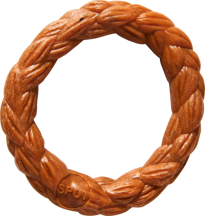 Ethical Pet Bam-Bone Braided Ring Tough Dog Chew Toy, Hickory, 3 inches