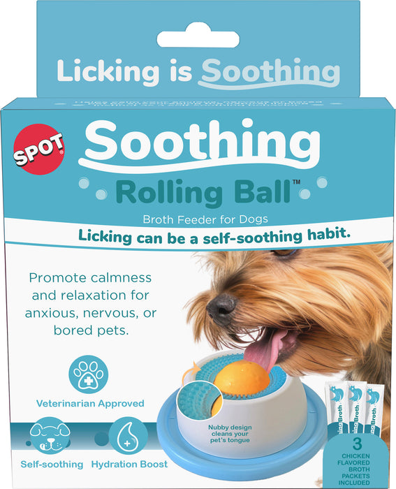 Spot Ethical Products Soothing Rolling Ball Broth Feeder for Dogs, Chicken