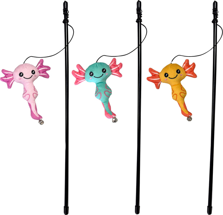 Spot Ethical Products Axolotl Squiggles Teaser Assorted Interactive Cat Toy, 18 in