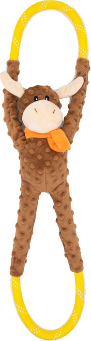 ZippyPaws Ropetugz Moose Dog Toy, Brown (Large)