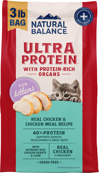 Natural Balance Ultra Protein Kitten Real Chicken & Chicken Meal Recipe Dry Cat Food, 3 lb