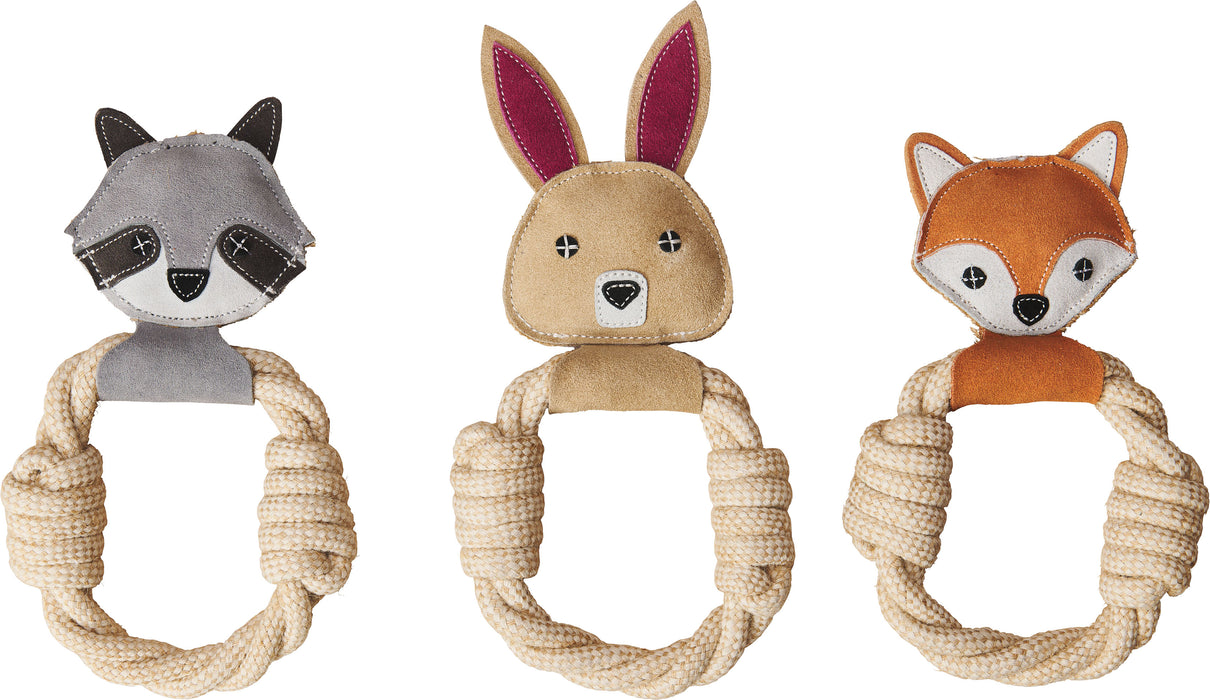 Spot Ethical Products Dura-Fused Color Leather Forest Rings Plush Dog Toy, 14 inches
