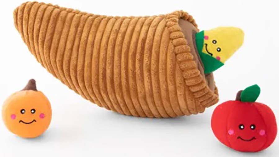 ZippyPaws Fall Harvest Zippy Burrow Cornucopia Interactive Dog Toy, Large