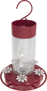 Scarlet Swirl Glass Hummingbird Feeder
