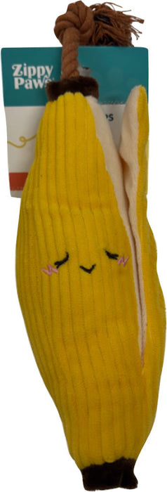 ZippyPaws Crinkle Crops - Banana Squeaker Dog Toy