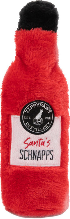 ZippyPaws Holiday Crusherz Schnapps Dog Toy, Red and Black (Medium)