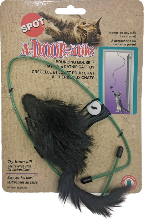 Spot Ethical Products A-Door-Able Bouncing Mouse with Catnip Interactive Cat Toy
