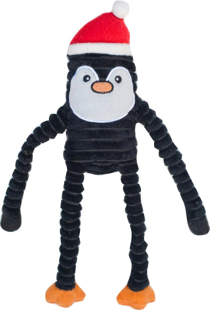 ZippyPaws Holiday Crinkle Penguin Squeaky Dog Toy, Small