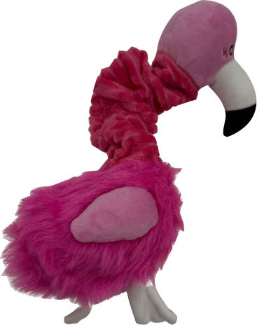 ZippyPaws Bungee Buddiez-Flamingo Squeaky Plush Dog Toy
