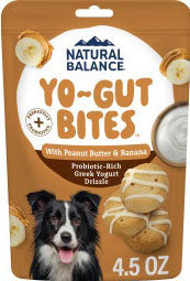 Natural Balance Yo-Gut Bites Crunchy Dog Treats, Peanut Butter & Banana, 4.5 oz