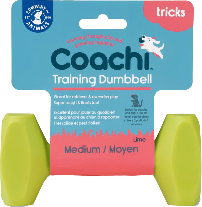 Coachi Training Dumbbell Dog Training Tool, Lime Green, Medium