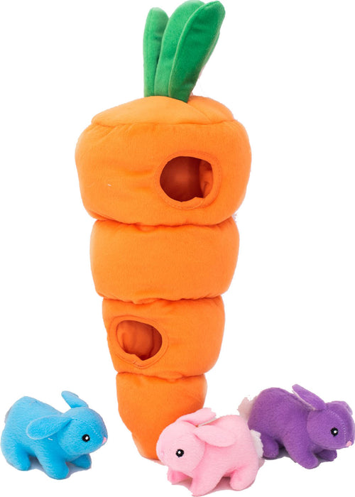ZippyPaws Easter Zippy Burrow Easter Carrot Interactive Dog Toy, XL