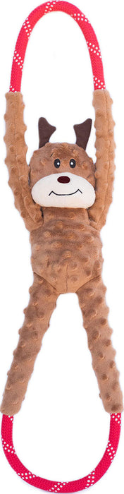 ZippyPaws Holiday Ropetugz Reindeer Rope Tug Dog Toy, Brown (Large)
