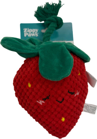 ZippyPaws Crinkle Crops - Strawberry Squeaker Dog Toy