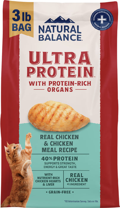 Natural Balance Ultra Protein Real Chicken & Chicken Meal Recipe Dry Cat Food, 3 lb