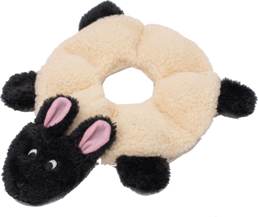ZippyPaws Loopy Sheep Squeaky Dog Toy, White and Black (Medium)